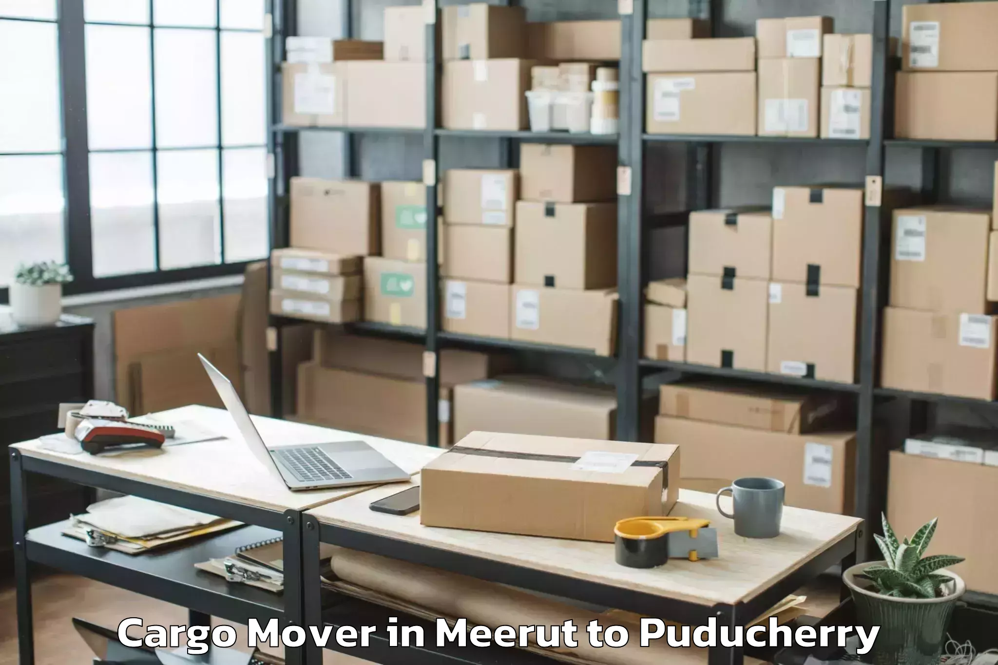 Top Meerut to Pondicherry University Puduche Cargo Mover Available